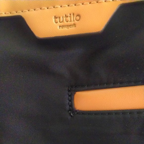 Tutilo New York Shoulder/Clutch Bag-Black/Tan Poly - Picture 3 of 5